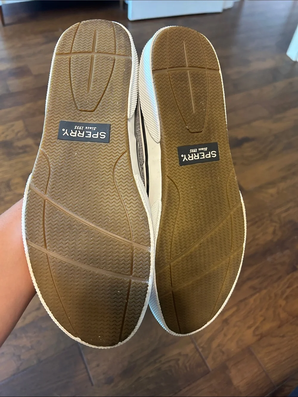 Speery NWT Men's Casual Canvas Boat Shoe in Gray with Black Laces